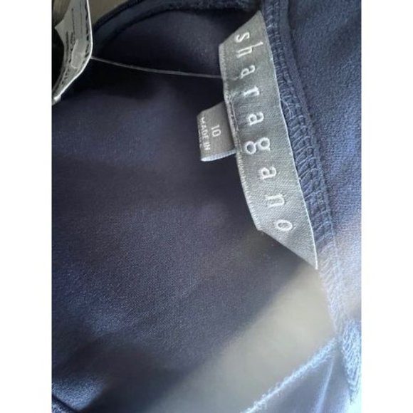 NWT Sharagano Deep Navy Blue Sleeveless Dress Zipper Back Size 10 - Picture 7 of 7